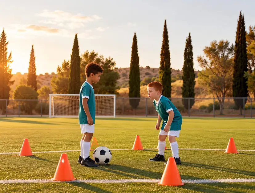 A boy running with a ball