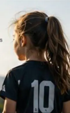 A girl in a football shirt